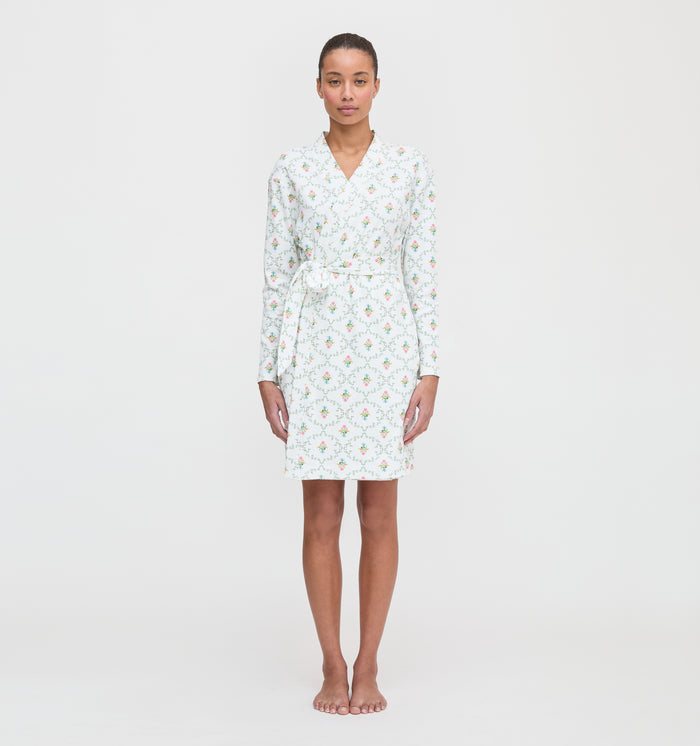 The Ivory Robe - Pastel Trellis