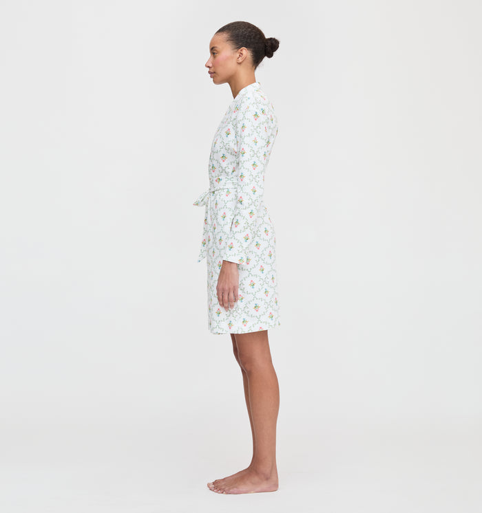 The Ivory Robe - Pastel Trellis