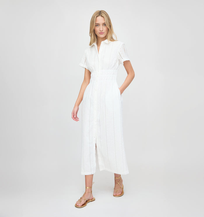 The Jamie Nap Dress - White Broderie Voile