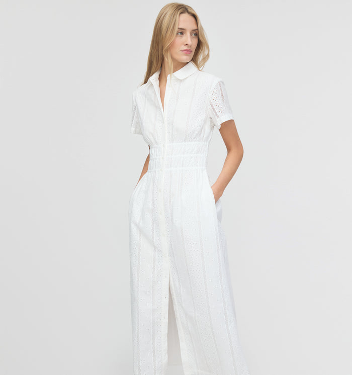 The Jamie Nap Dress - White Broderie Voile