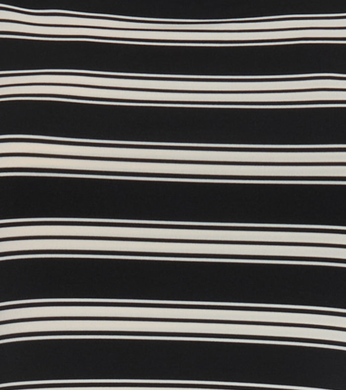 The Jayne Dress - Black/Ivory Stripe