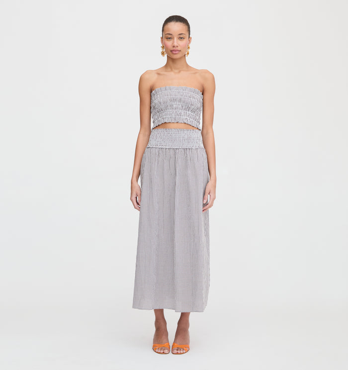 The June Nap Top - Chocolate Gingham