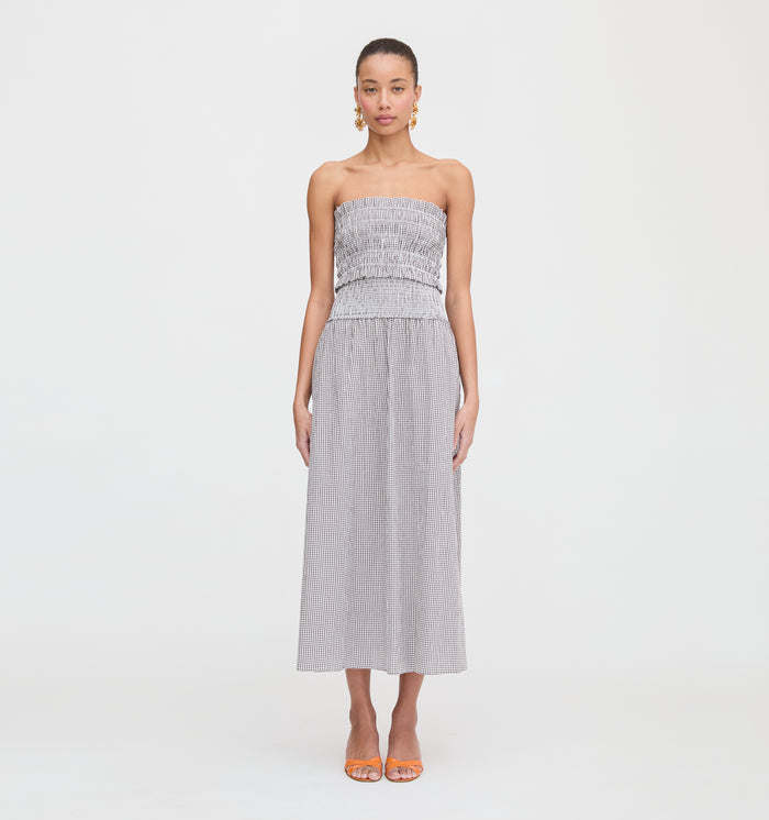 The June Nap Top - Chocolate Gingham