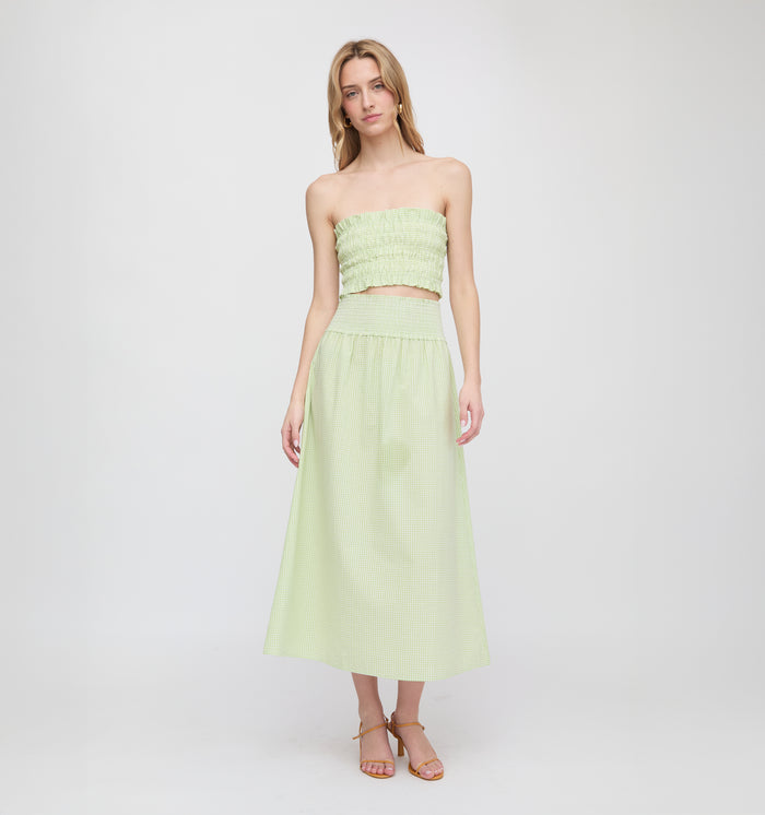 The June Nap Top - Lime Gingham