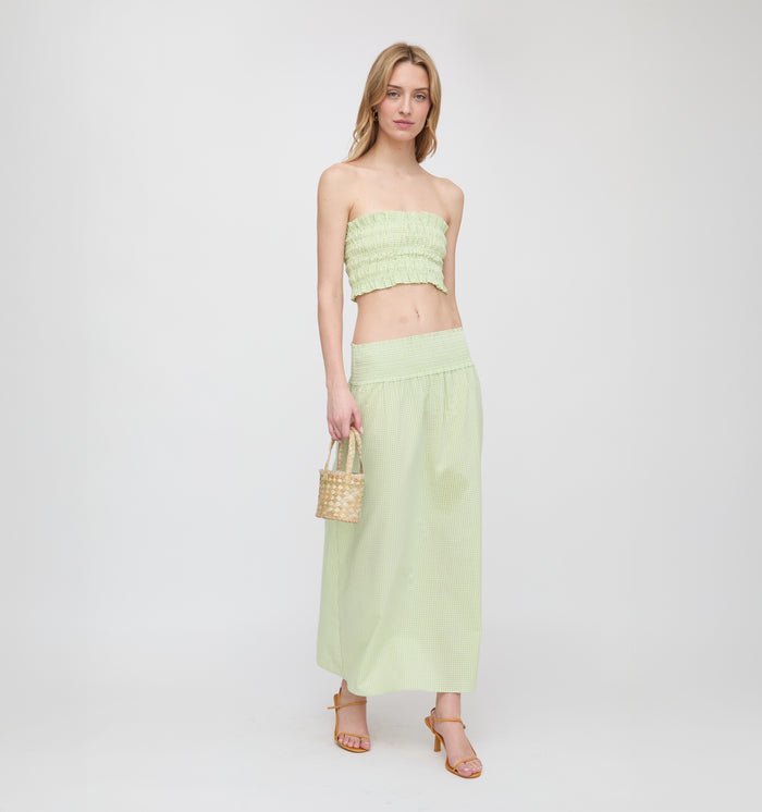 The June Nap Top - Lime Gingham