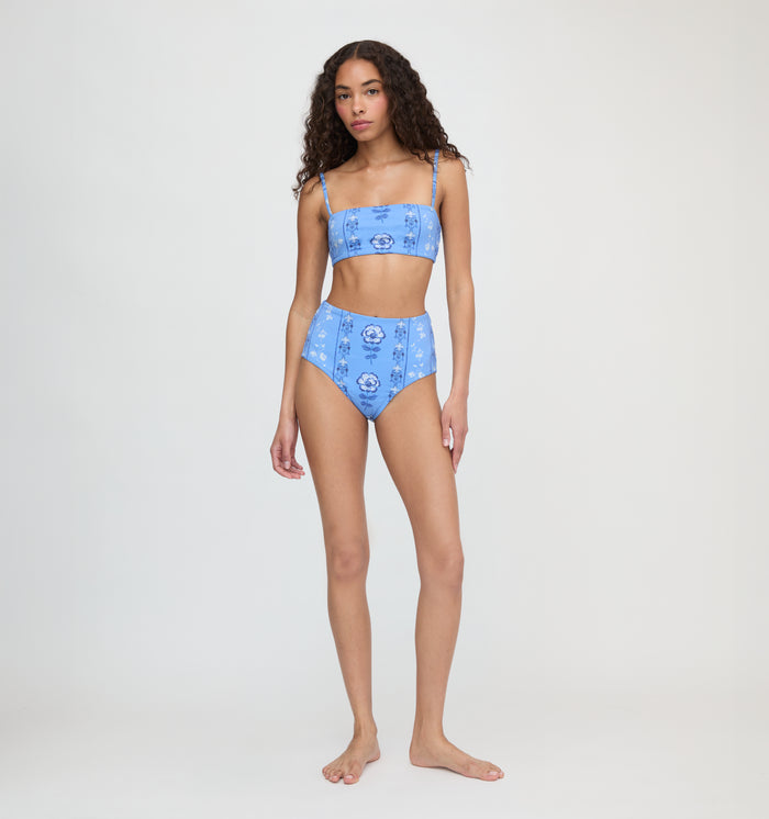 The Juno Bikini Set - Blue Arcadia Border