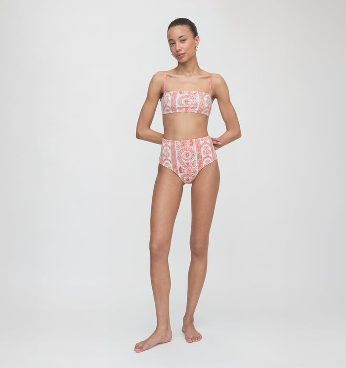 The Juno Bikini Set - Coral Corsica Paisley