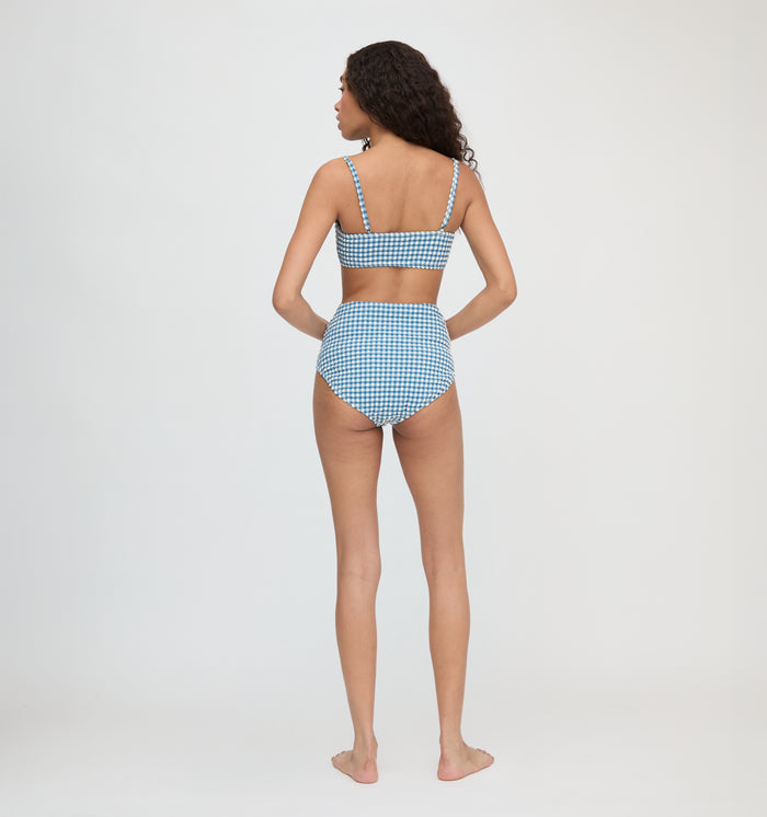 The Juno Bikini Set - Lagoon Gingham