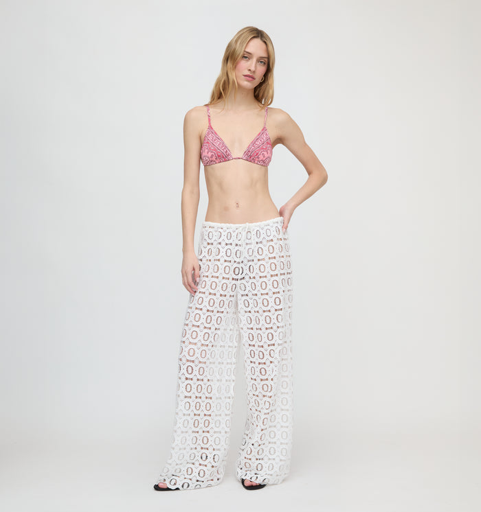 The Kaya Pool Pant - White Broderie