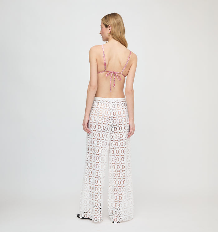 The Kaya Pool Pant - White Broderie