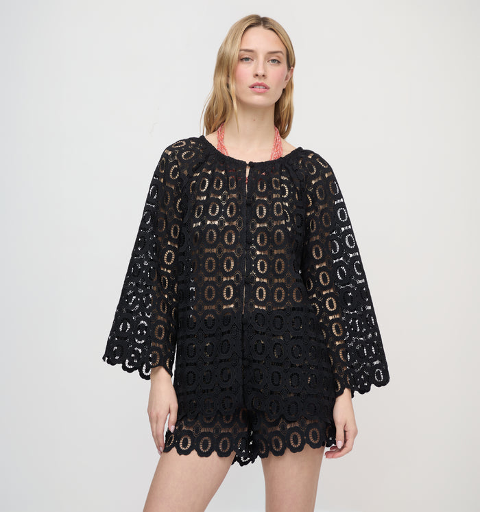 The Kaya Short - Black Broderie