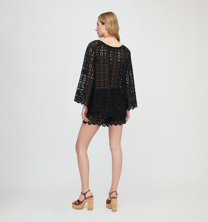 The Kaya Short - Black Broderie