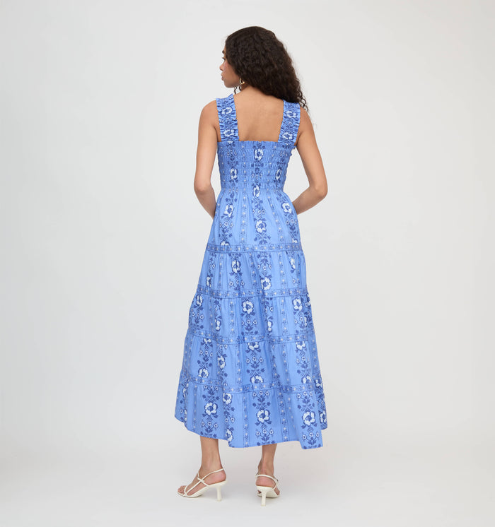 The Kimmy Maxi Nap Dress - Blue Arcadia Border