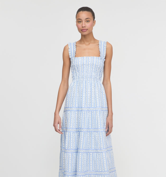 The Kimmy Maxi Nap Dress - Blue Petal Stripe