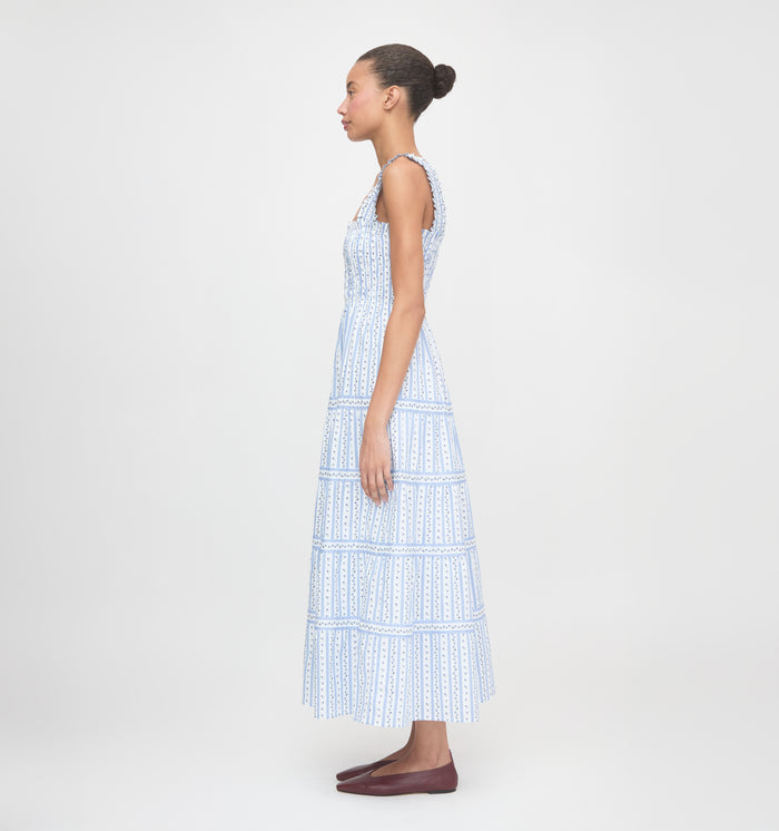 The Kimmy Maxi Nap Dress - Blue Petal Stripe