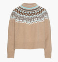 The Klaire Sweater in Camel Fair Isle color: Camel Fair Isle