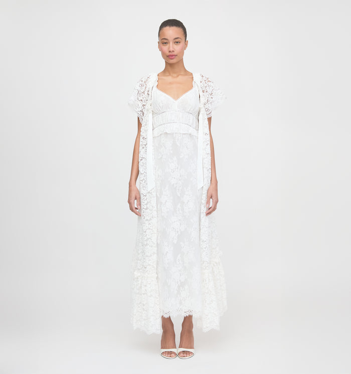 The Lace Coco Duster - White Fleur Lace