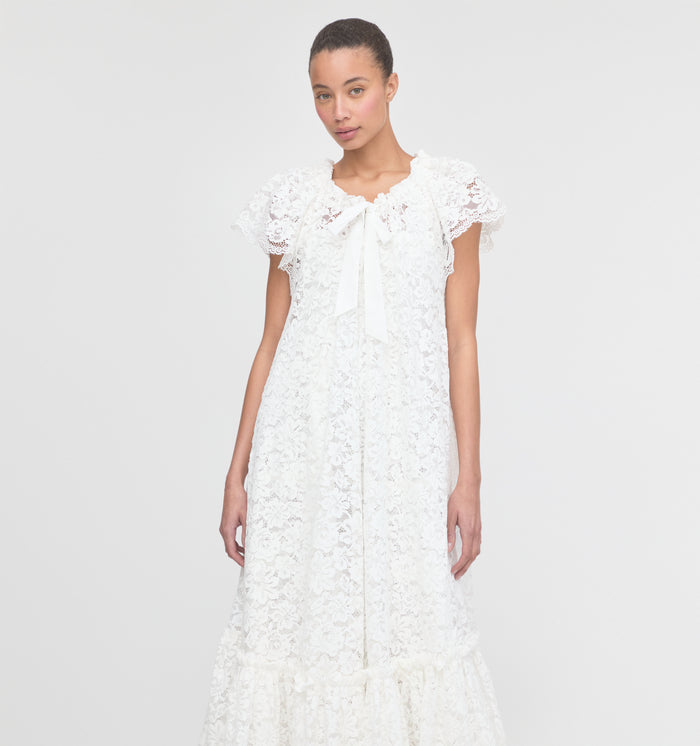 The Lace Coco Duster - White Fleur Lace