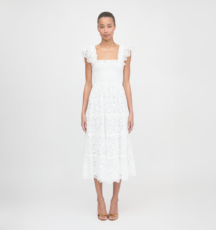 The Lace Ellie Nap Dress - White Fleur Lace