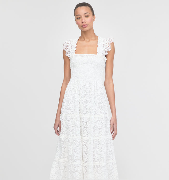 The Lace Ellie Nap Dress - White Fleur Lace