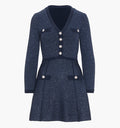 The Lana Dress in Navy Sequin color: Navy Sequin