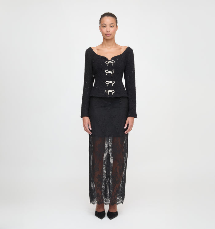 The Lark Skirt in Black Lace color: Black Lace