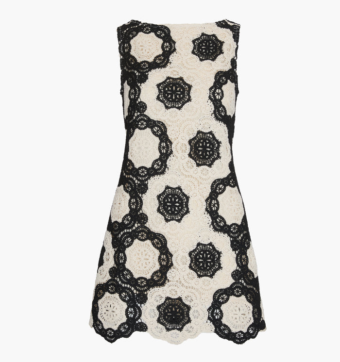 The Lisandra Dress - Black/Ivory Crochet Lace