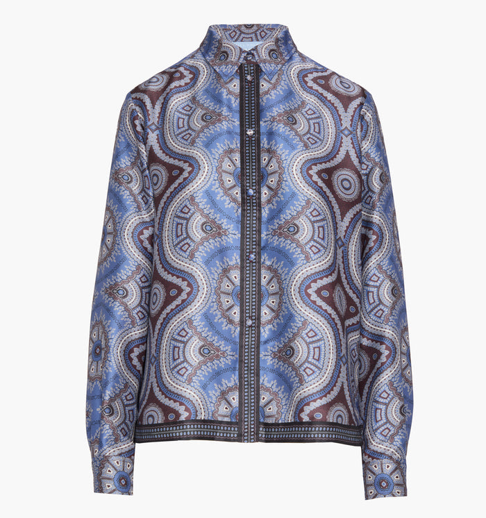 The Liv Top in Brown Cobalt Medallion color: Brown Cobalt Medallion