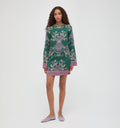 The Long Sleeve Viola Dress - Windsor Paisley Emerald Green