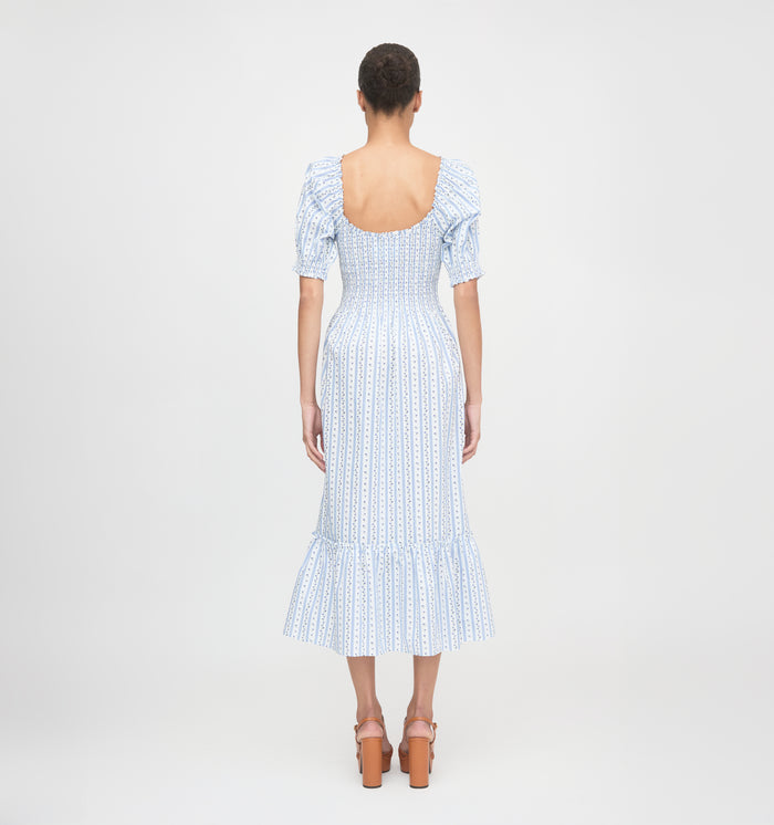 The Louisa Nap Dress - Blue Petal Stripe