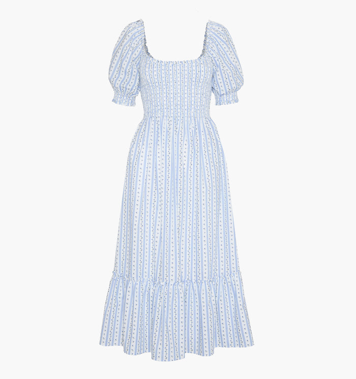 monogram: blue-petal-stripe