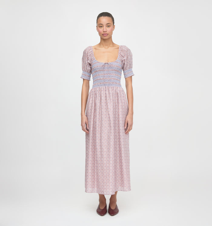 The Madeline Nap Dress - Pink Wentworth Leaf