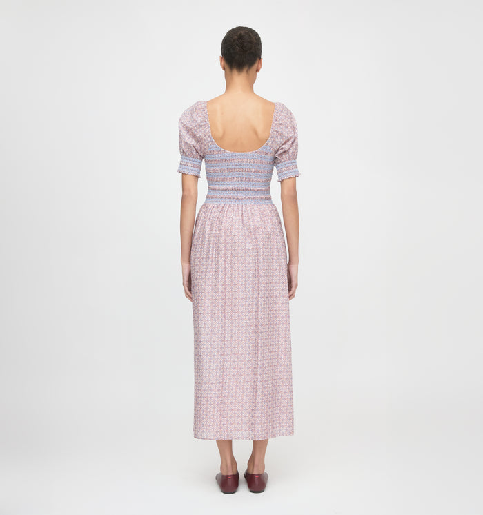 The Madeline Nap Dress - Pink Wentworth Leaf