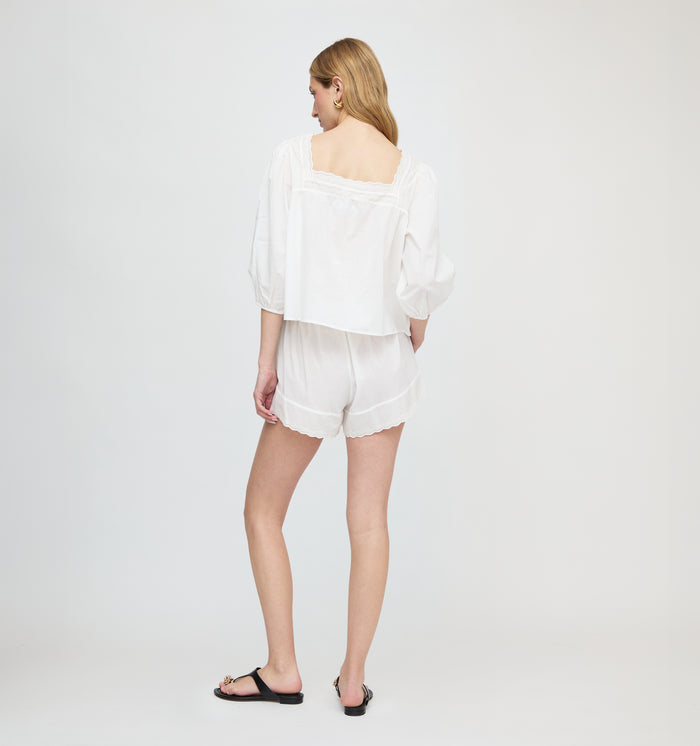 The Maeve Top - White Crisp Voile