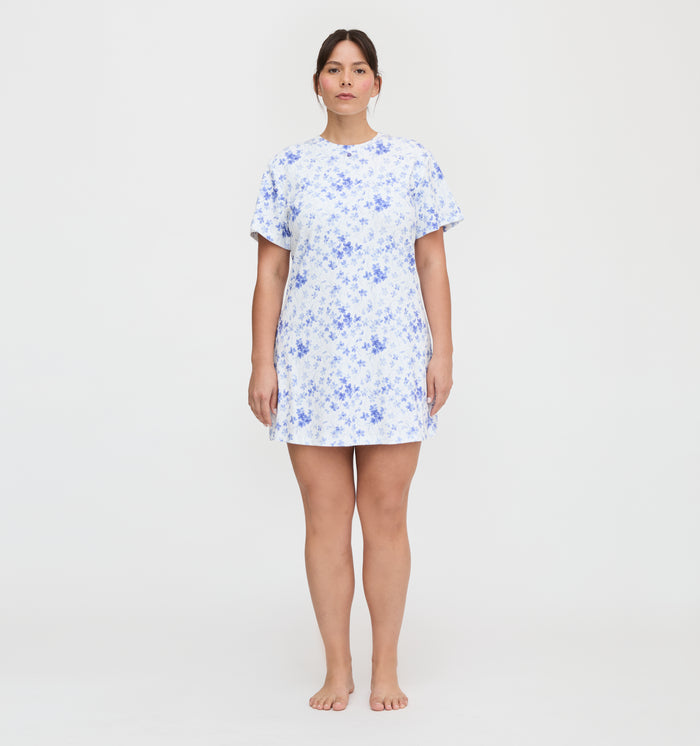 The Maggie Nightgown - Blue Sweet Peas