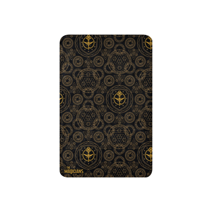 The Magicians Brakebills University Sherpa Blanket folded and displayed