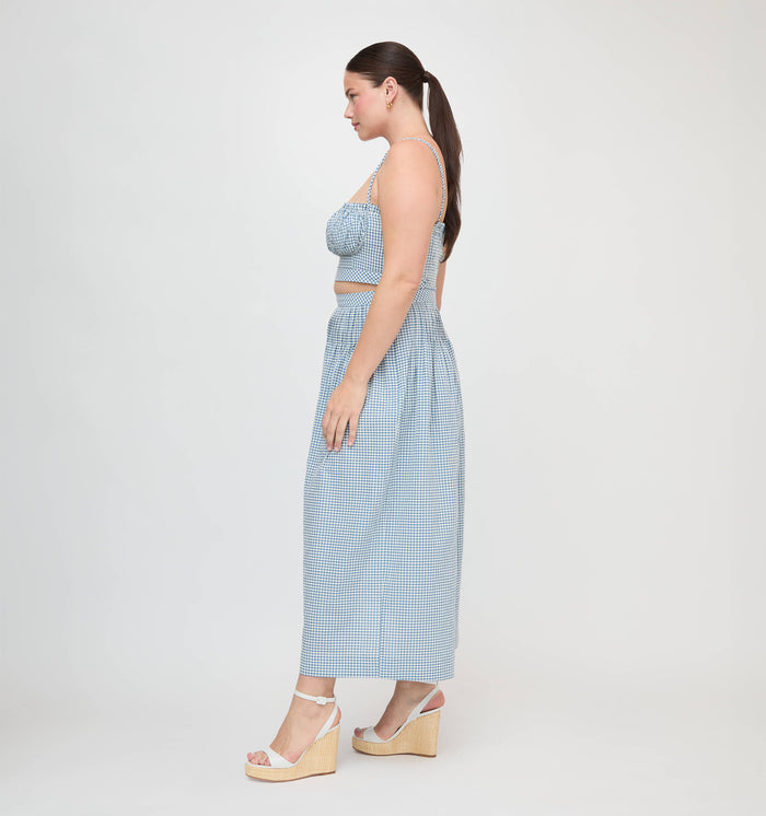 The Maisie Crop Top - Lagoon Gingham