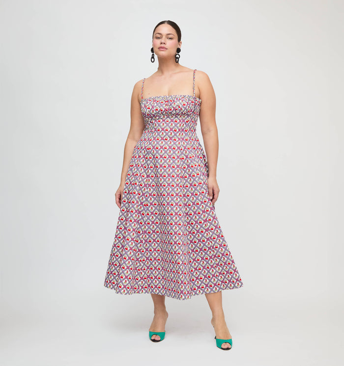 The Maisie Dress - Diamond Cherries Cherry Red