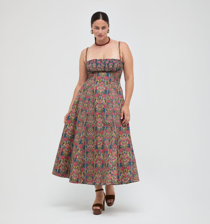 The Maisie Dress -  Stowell Medallion Stripe
