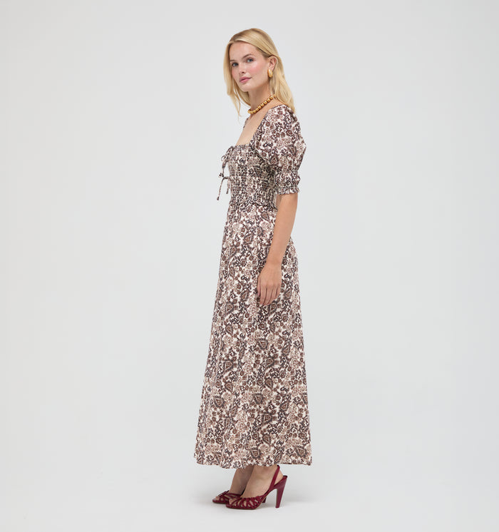 The Malene Nap Dress -  Chedworth Paisley Brown