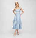 The Margot Dress - Dusty Blue Paisley Scarf