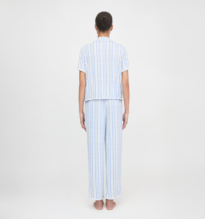 The Marina Pajama Set - Blue Petal Stripe