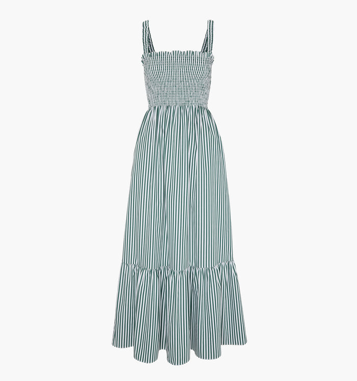 The Maternity Anjuli Nap Dress - Green Stripe