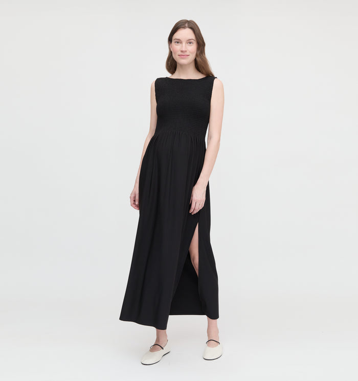 The Maternity Cosima Nap Dress - Black Jersey