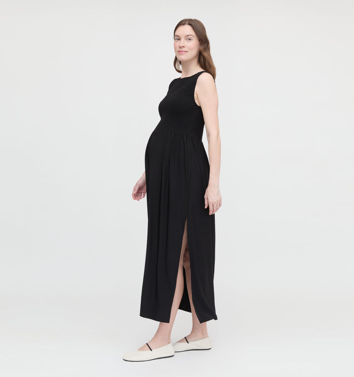 The Maternity Cosima Nap Dress - Black Jersey