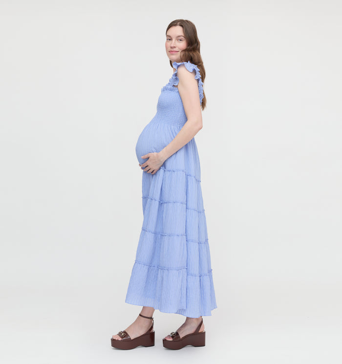 The Maternity Ellie Maxi Nap Dress - Bluebird
