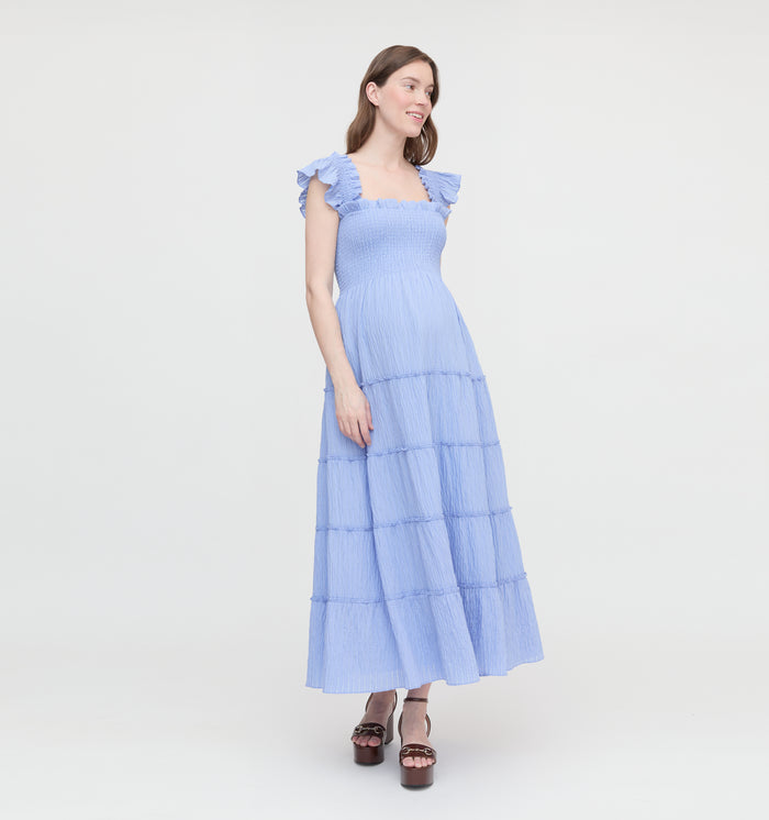 The Maternity Ellie Maxi Nap Dress - Bluebird