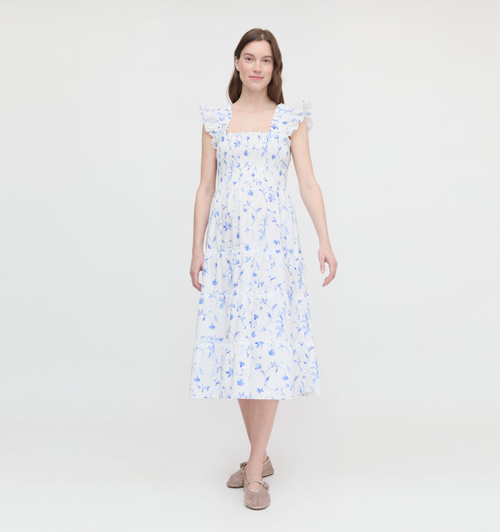 The Maternity Ellie Nap Dress - Blue Botanical