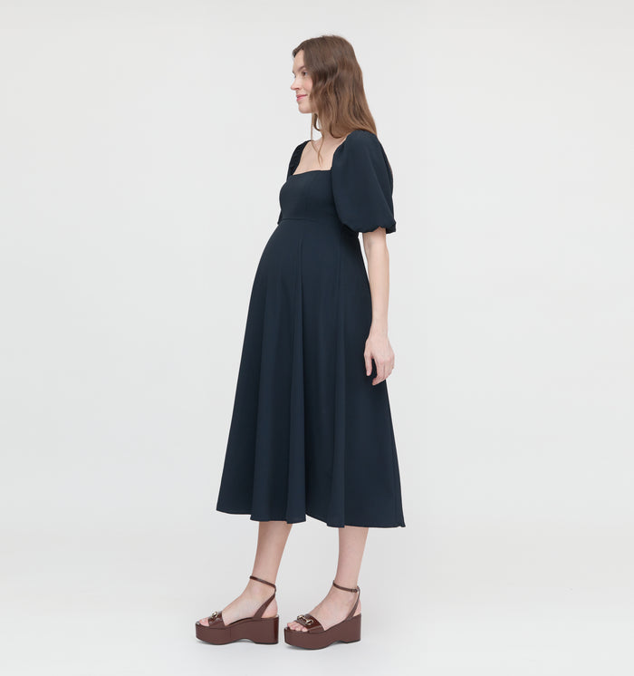 The Maternity Matilda Dress - Black Crepe