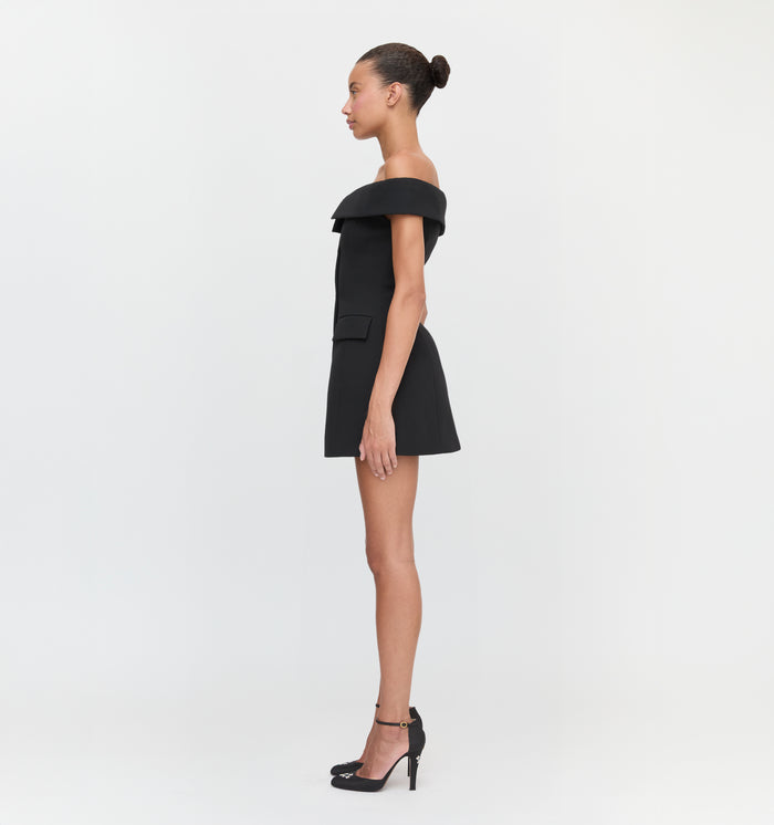 The Mattia Dress in Black color: Black